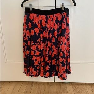 Ted baker pleated floral skirt